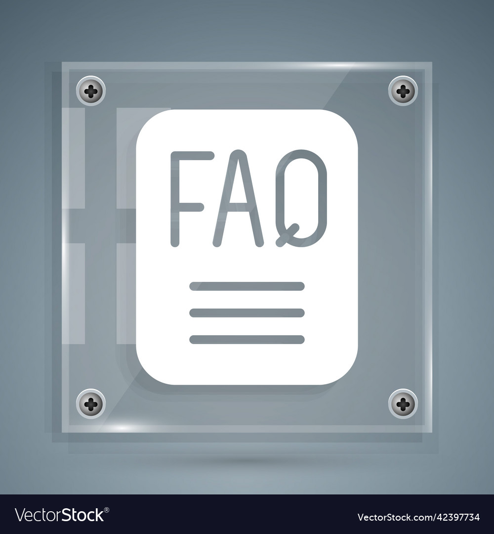 White speech bubble with text faq information icon