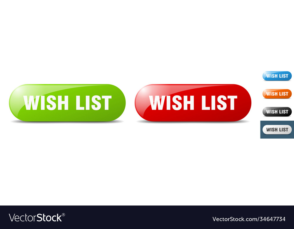 Wish list button key sign push set