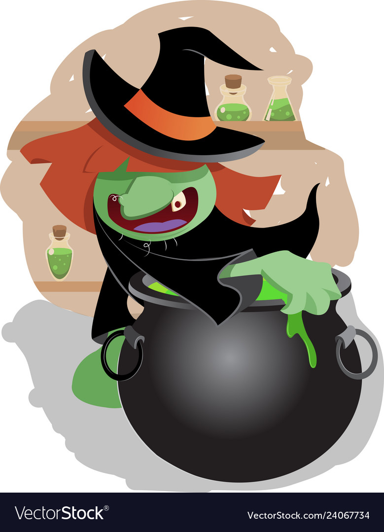 Witch with her cauldron