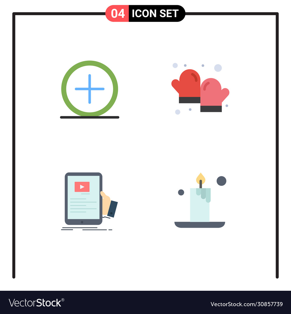 4 universal flat icons set for web and mobile