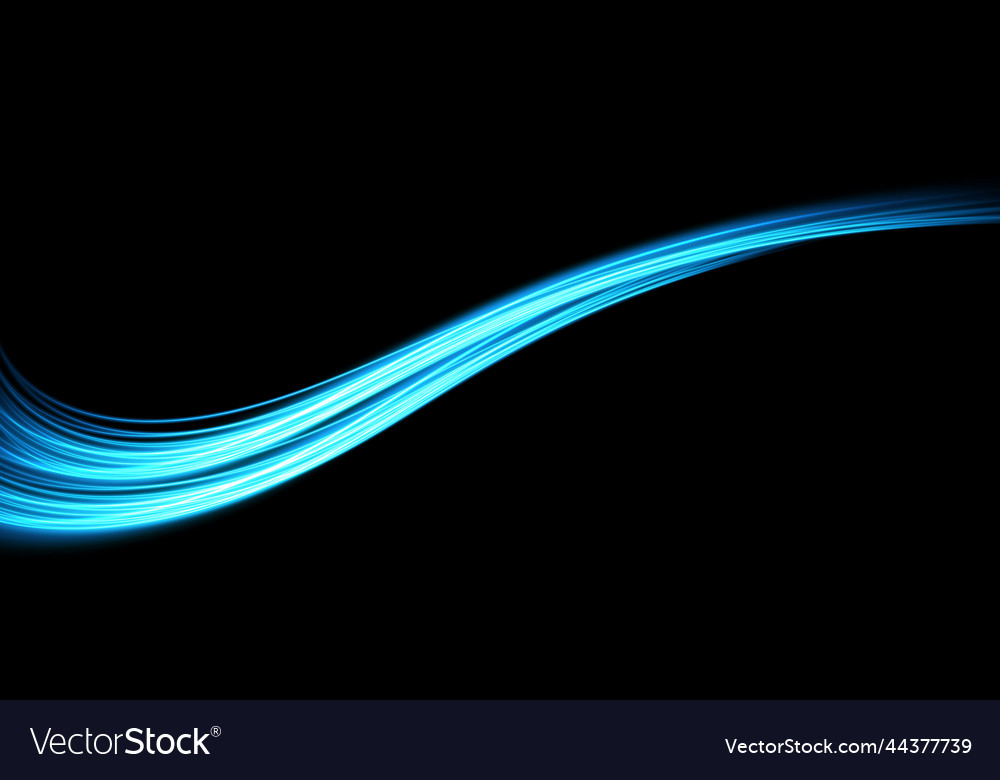Abstract light lines of movement and speed in blue vector image Abstract light lines of movement and speed in blue