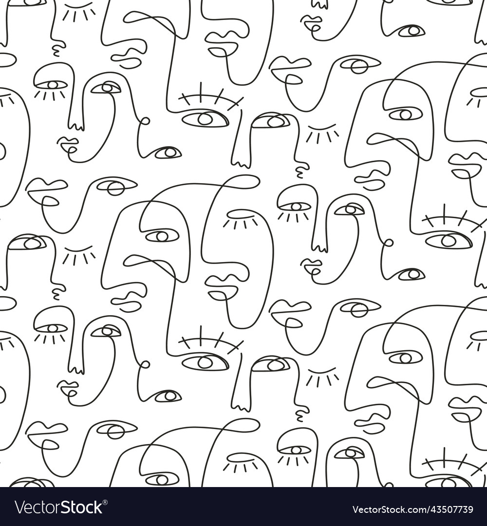 Abstract Line Face Pattern