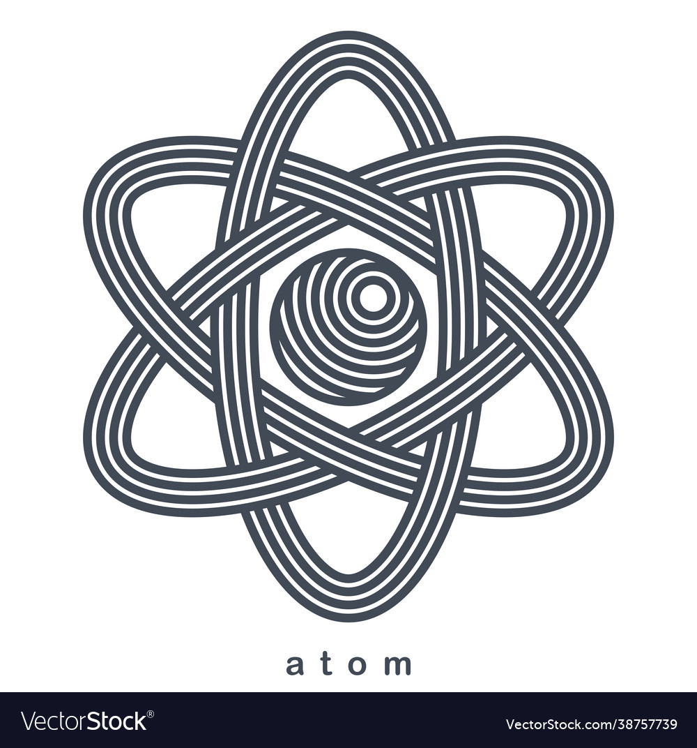 Atom symbol in modern linear style isolated