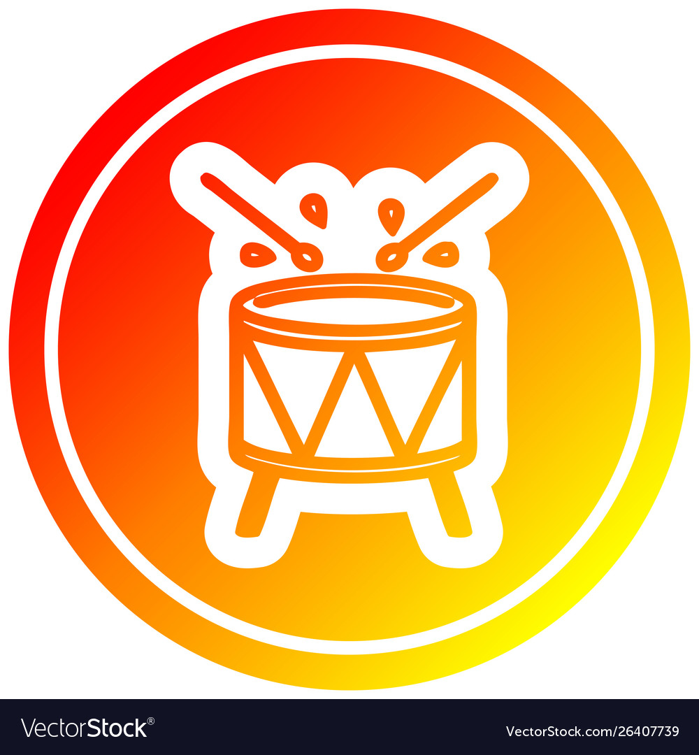 Beating drum circular in hot gradient spectrum