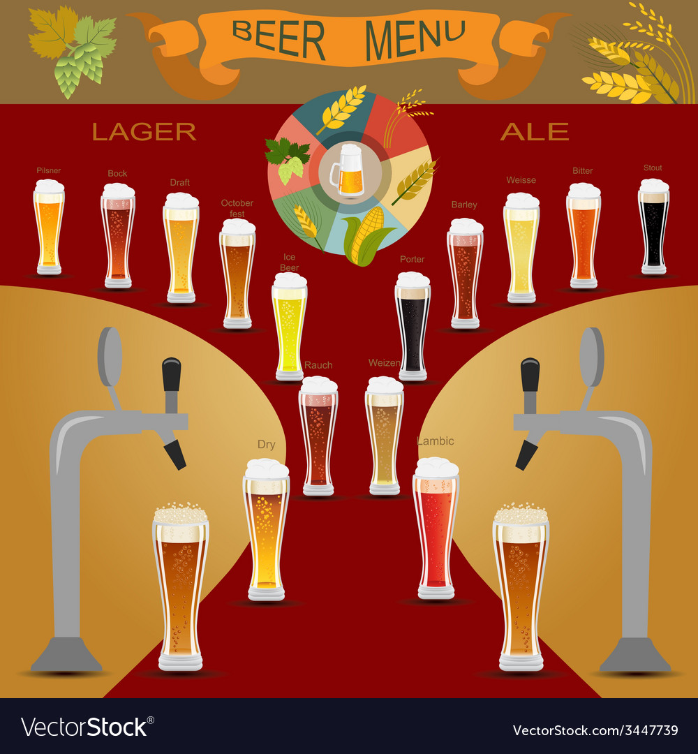 Beer menu set creating your own infographics