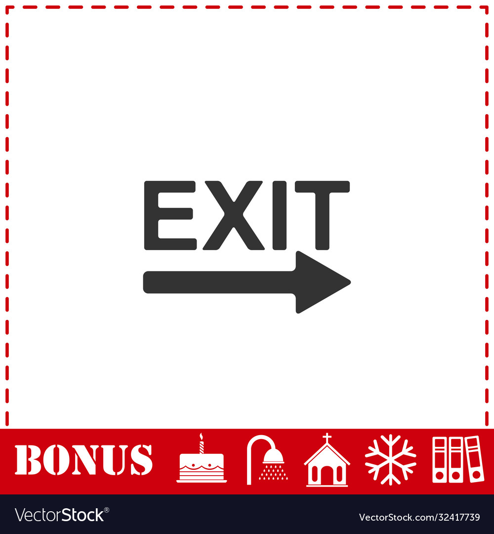 Exit icon flat vector image Exit icon flat
