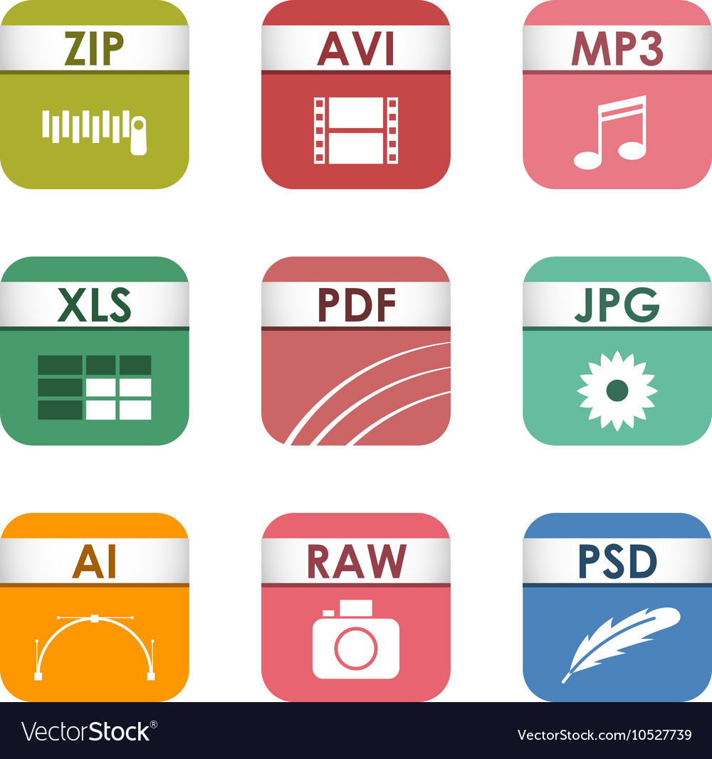File type icons set