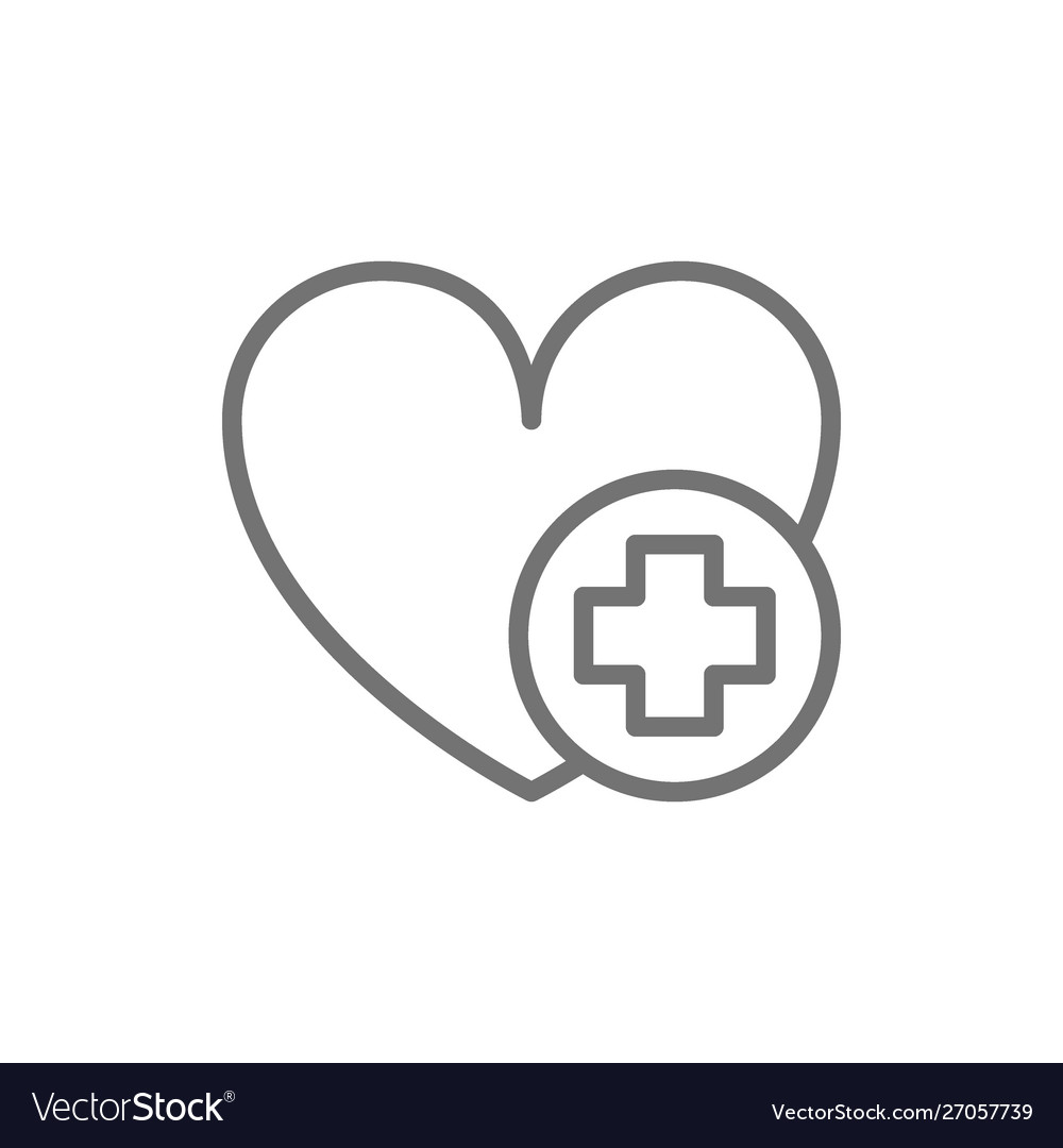 First aid for heart attack line icon vector image First aid for heart attack line icon
