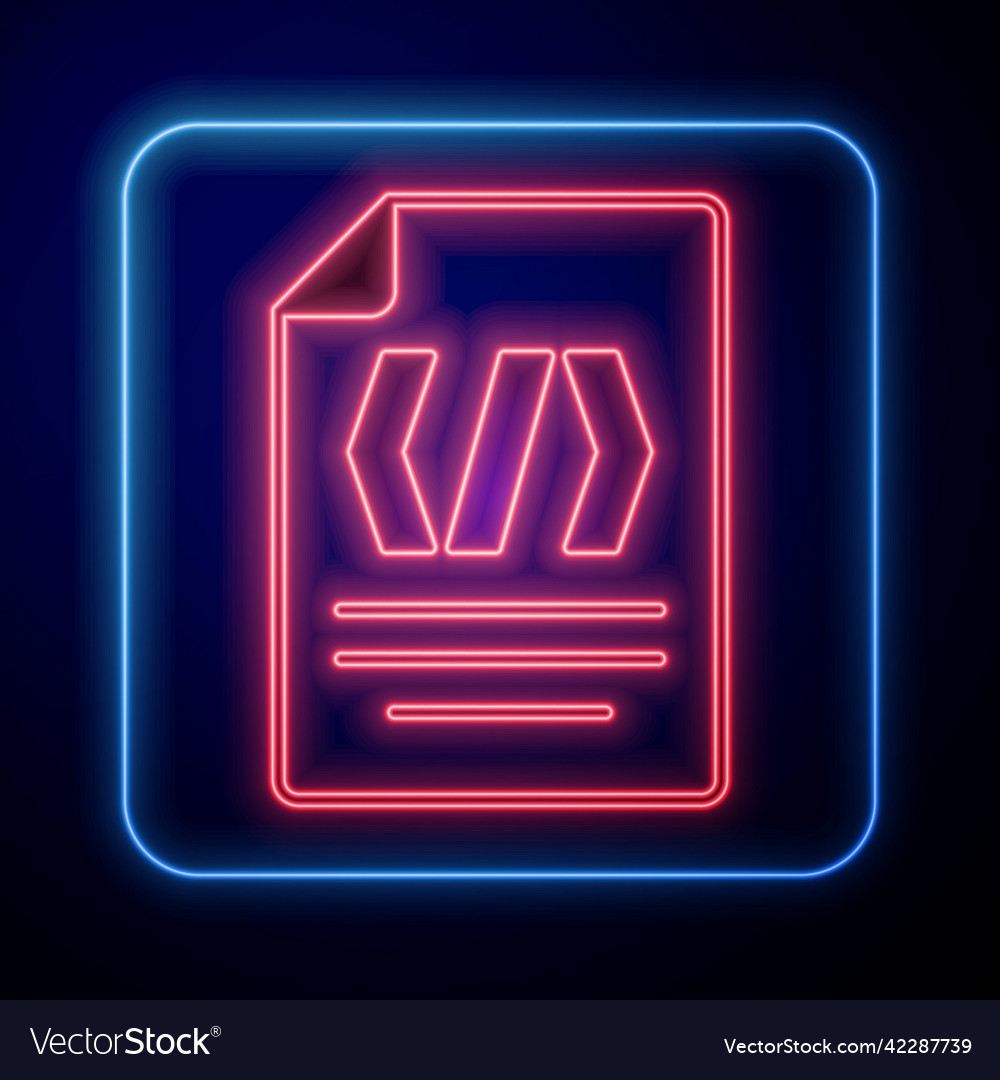 Glowing neon binary code icon isolated on black vector image Glowing neon binary code icon isolated on black