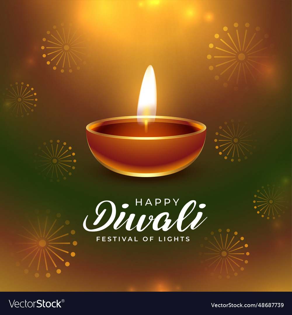 Happy diwali celebration background with oil lamp