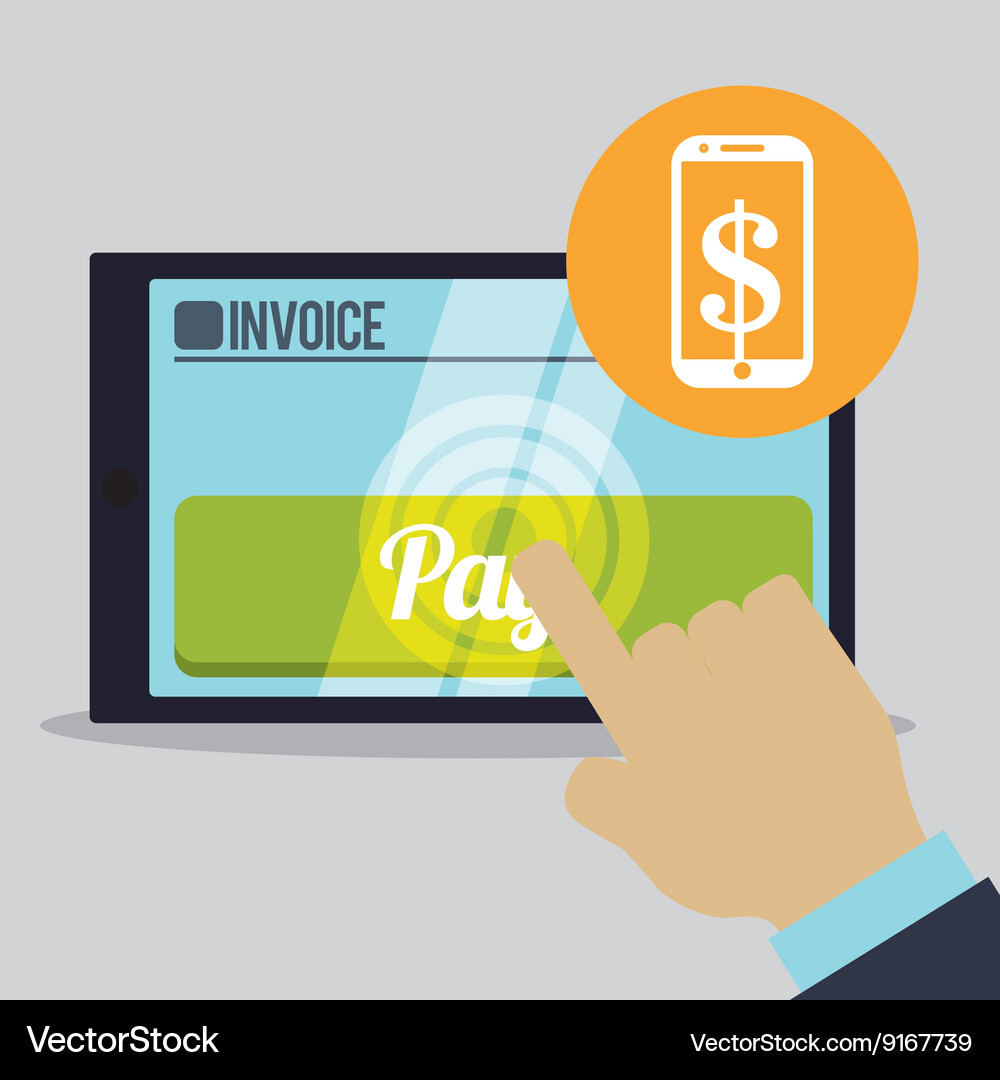 Invoice design online payment isolated Royalty Free Vector