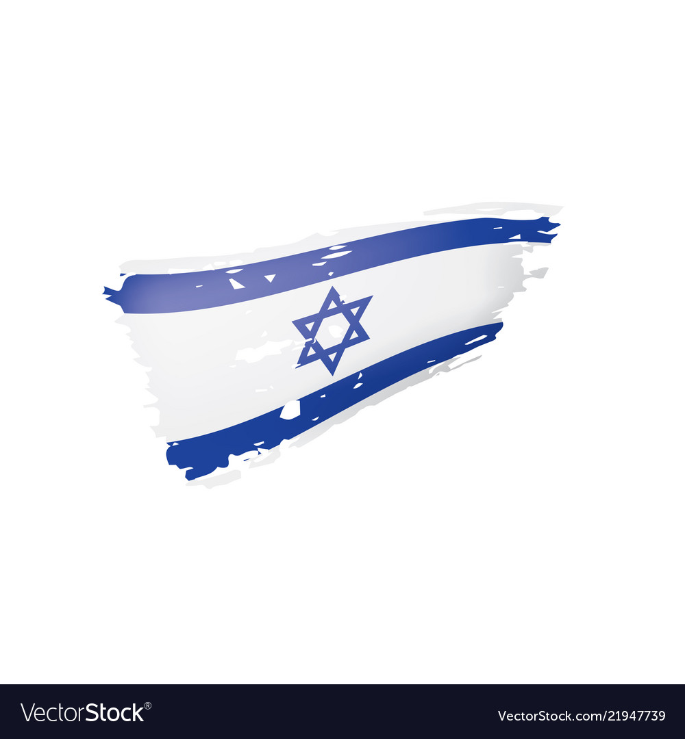 Israel Flagge auf einem weißen