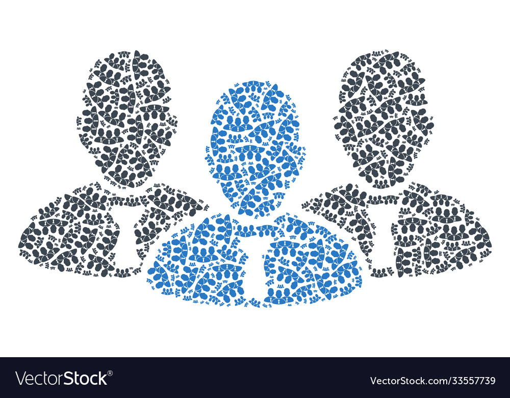 Manager group collage self recursion vector image Manager group collage self recursion