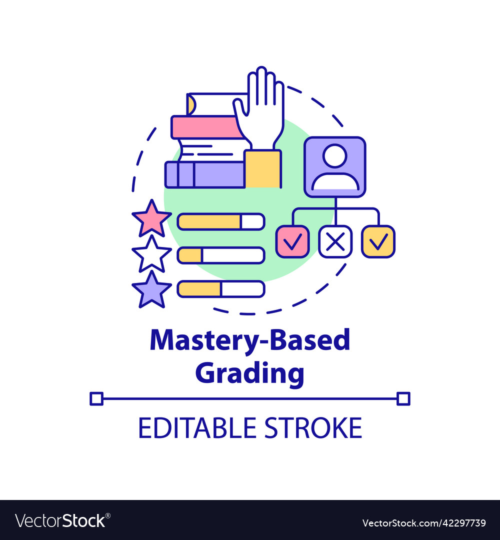 Mastery based grading concept icon vector image Mastery based grading concept icon