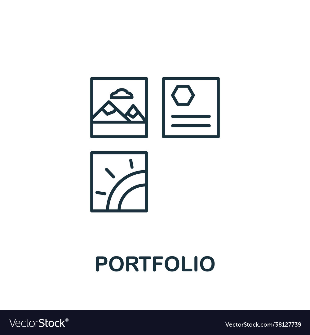 Portfolio icon simple line element
