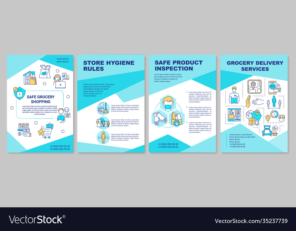 Safe grocery shopping brochure template