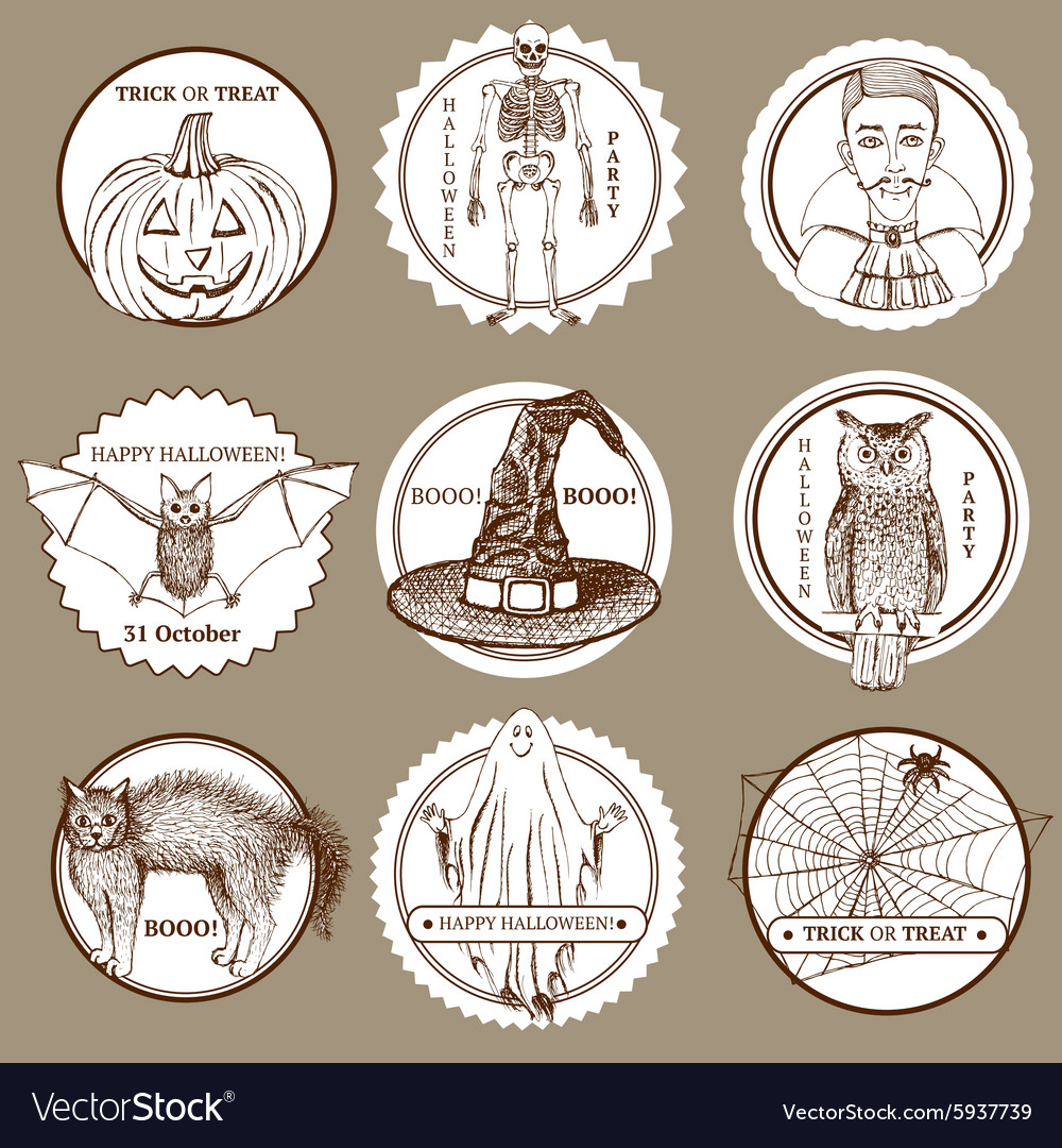 sketch halloween labels halloween labels