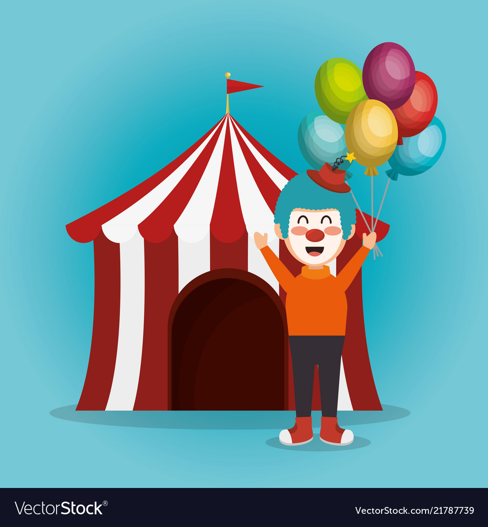 Tent circus with clown