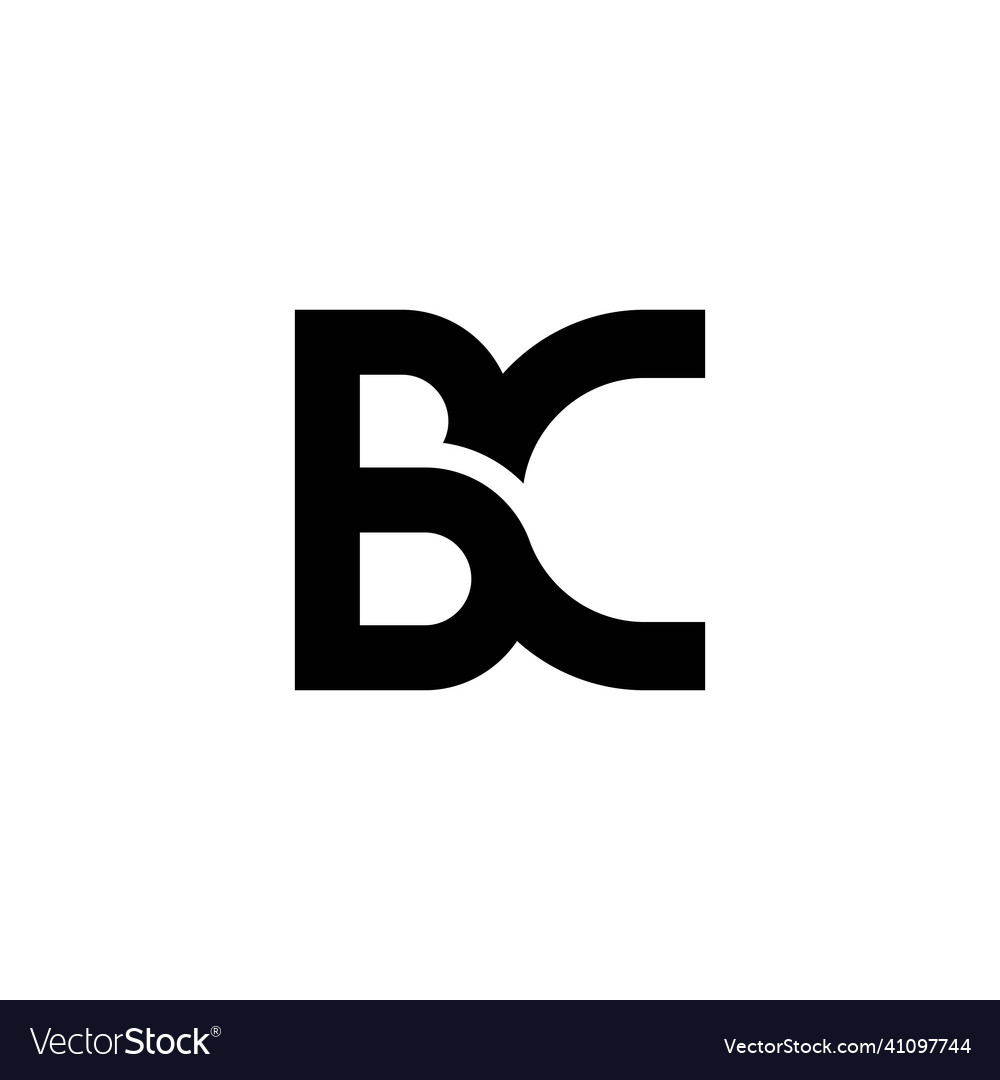 Bc or cb letter logo design Royalty Free Vector Image