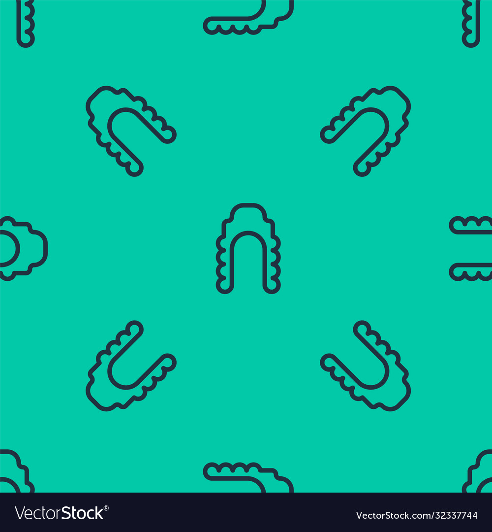 Blue line judge wig icon isolated seamless pattern vector image Blue line judge wig icon isolated seamless pattern