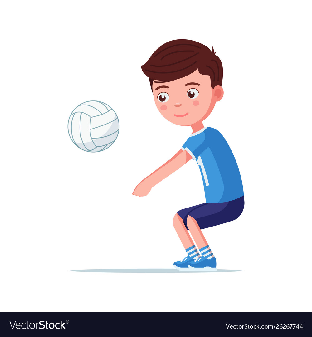 Boy Volleyball Player Takes Ball Royalty Free Vector Image