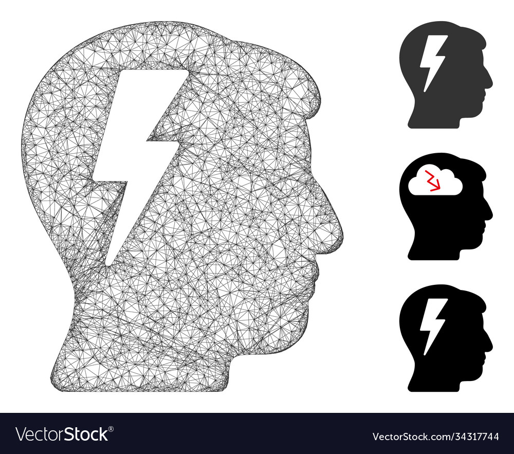 Brainstorming polygonal web mesh vector image Brainstorming polygonal web mesh