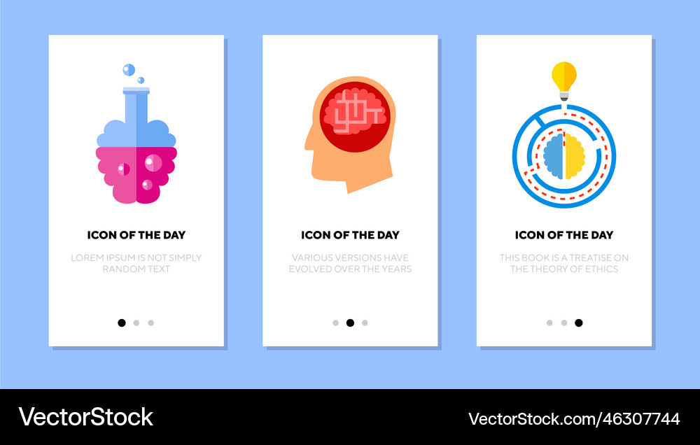 Brainwork flat icon set Royalty Free Vector Image