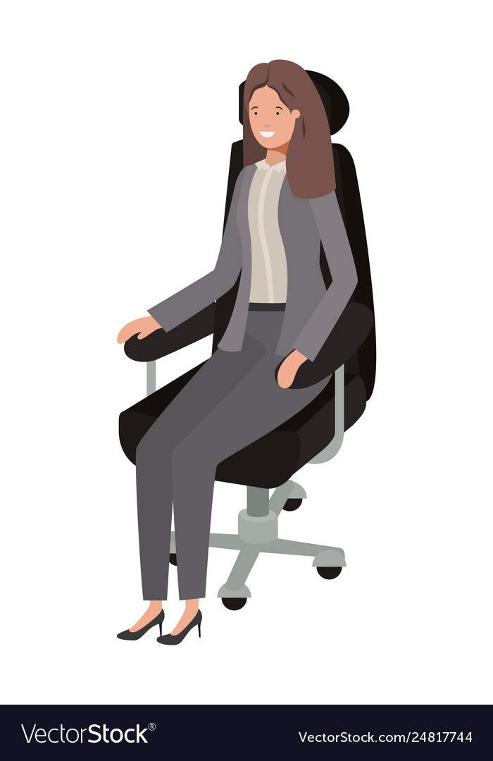 Geschäftsfrau sitzt im Bürostuhl avatar vector image Geschäftsfrau sitzt im Bürostuhl avatar