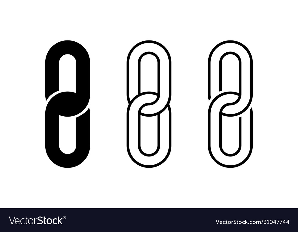 Chain icon isolated element object hyperlink vector image Chain icon isolated element object hyperlink