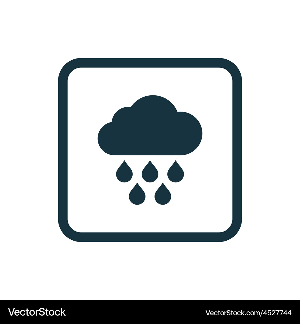 Cloud rain icon rounded squares button Royalty Free Vector