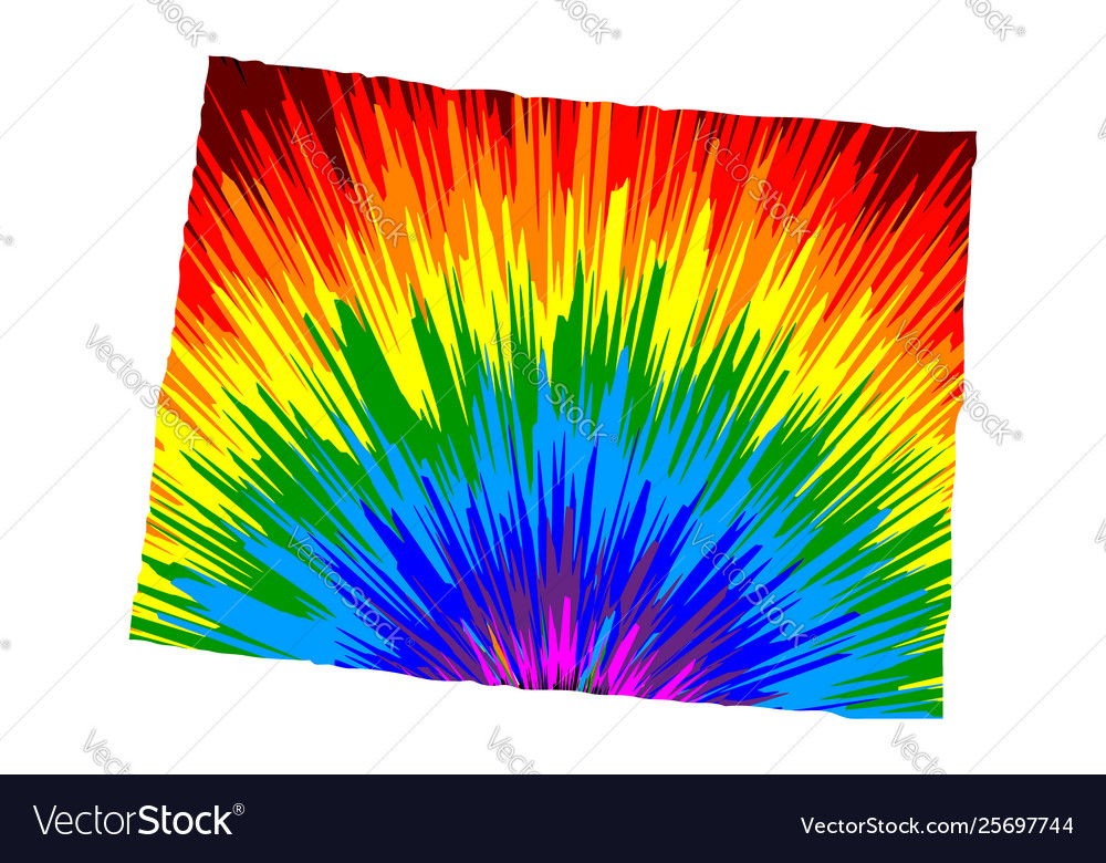 Colorado - map is designed rainbow abstract