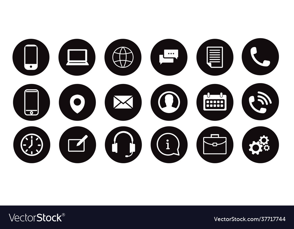 Contact icon set vector image Contact icon set