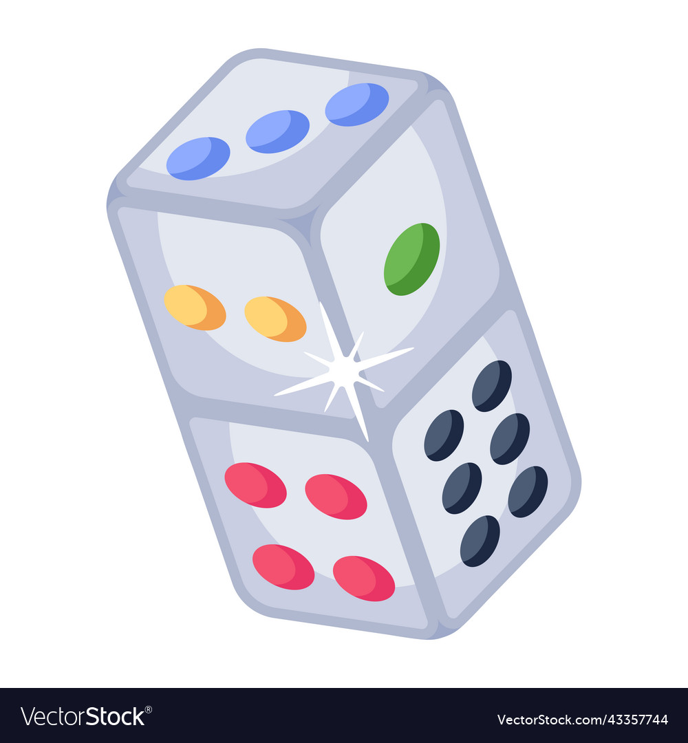 Cube with numbers dice icon design