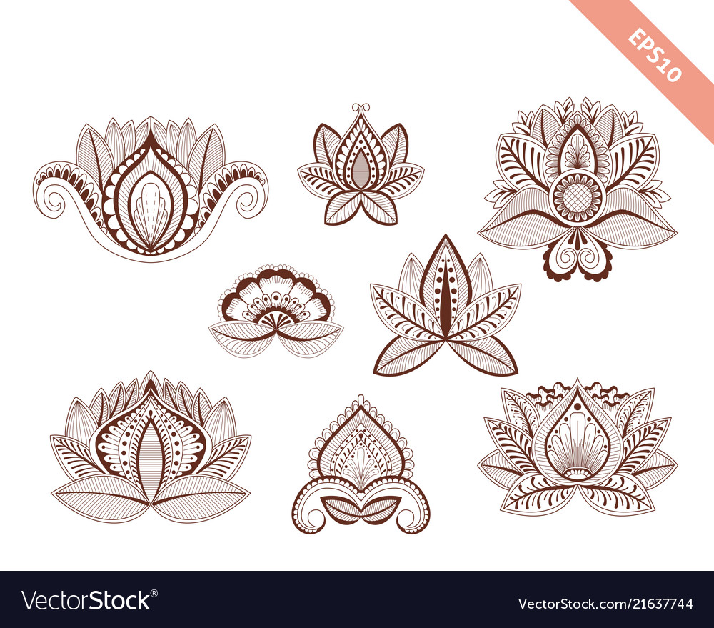 Decorative hand drawn element henna style Vector Image