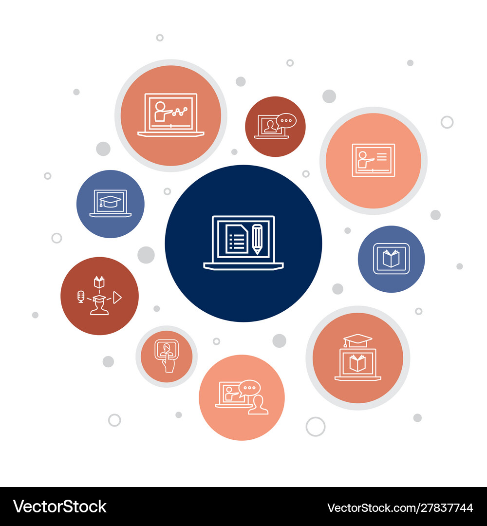 Elearning infographic 10 steps bubble design Vector Image
