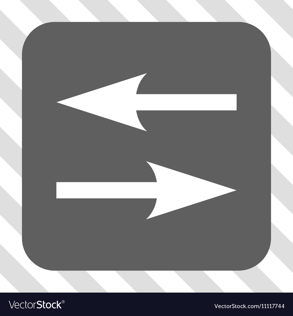 Horizontal exchange arrows rounded square button