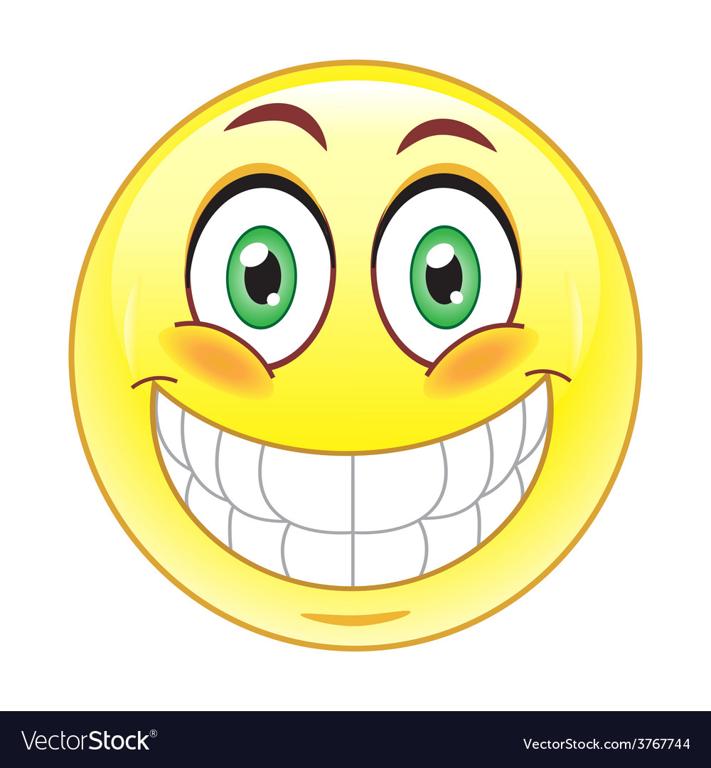 Pbig Smile Emoticonrint Royalty Free Vector Image