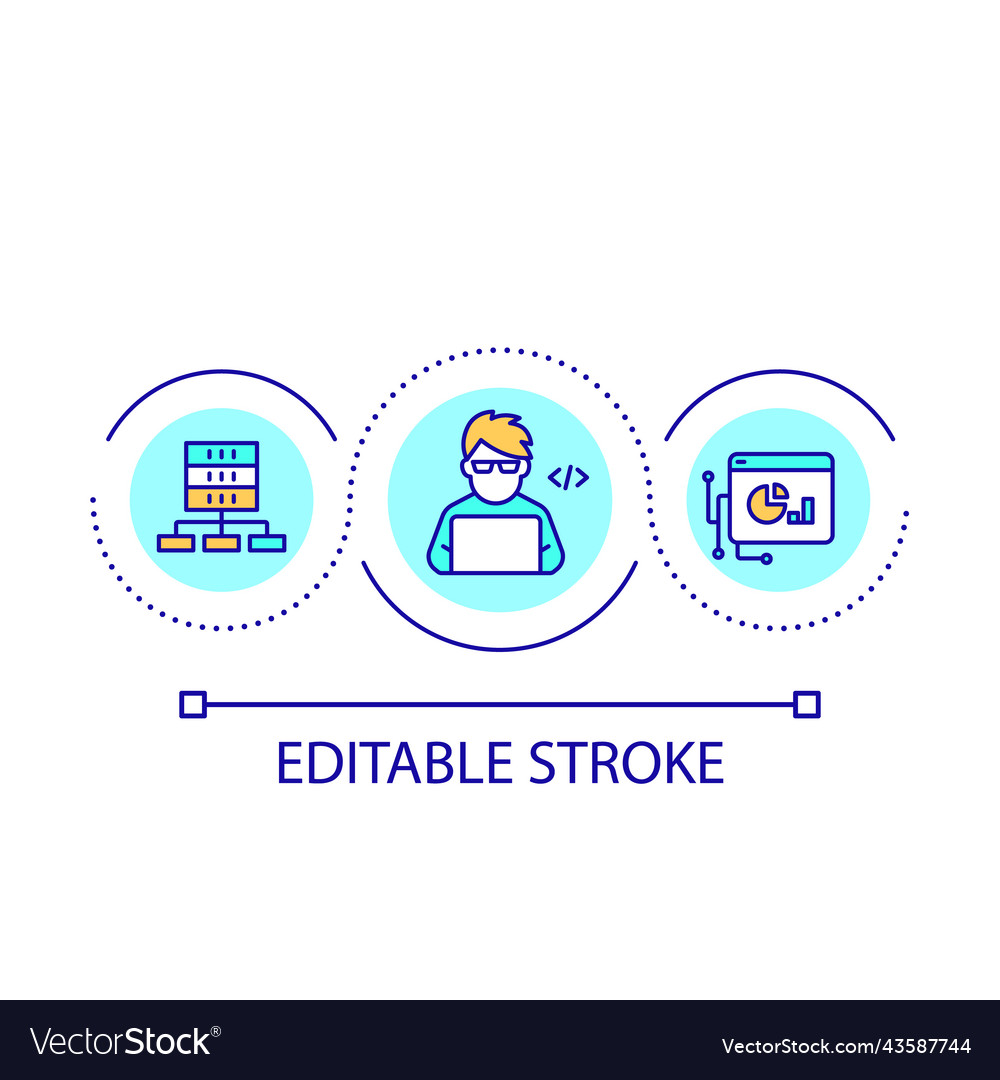 Programmer loop concept icon vector image Programmer loop concept icon
