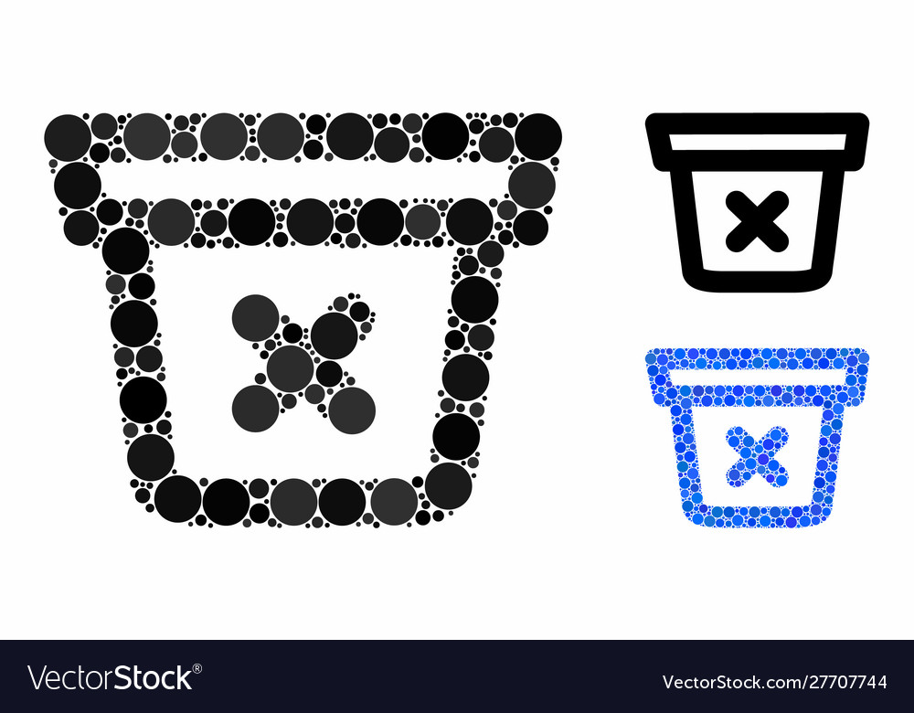 Remove data composition icon circle dots vector image Remove data composition icon circle dots