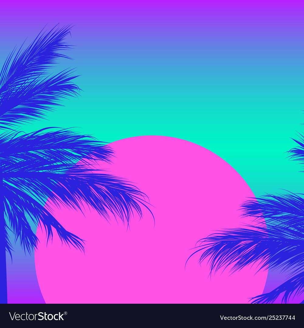 Retrowave Palm Trees Sunset