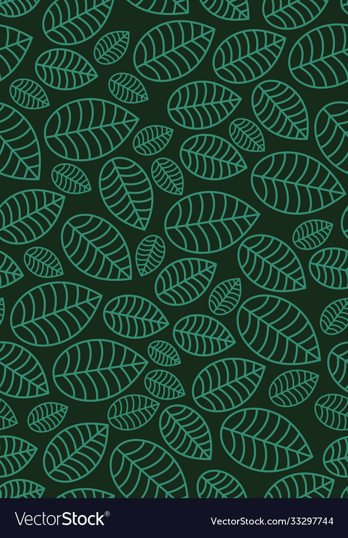 Seamless linear leaves pattern vertical plant Vector Image