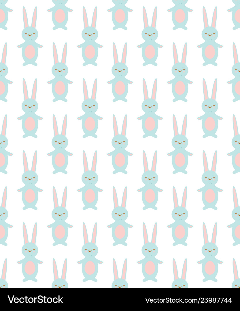 Seamless pattern with cute rabbits Royalty Free Vector Image
