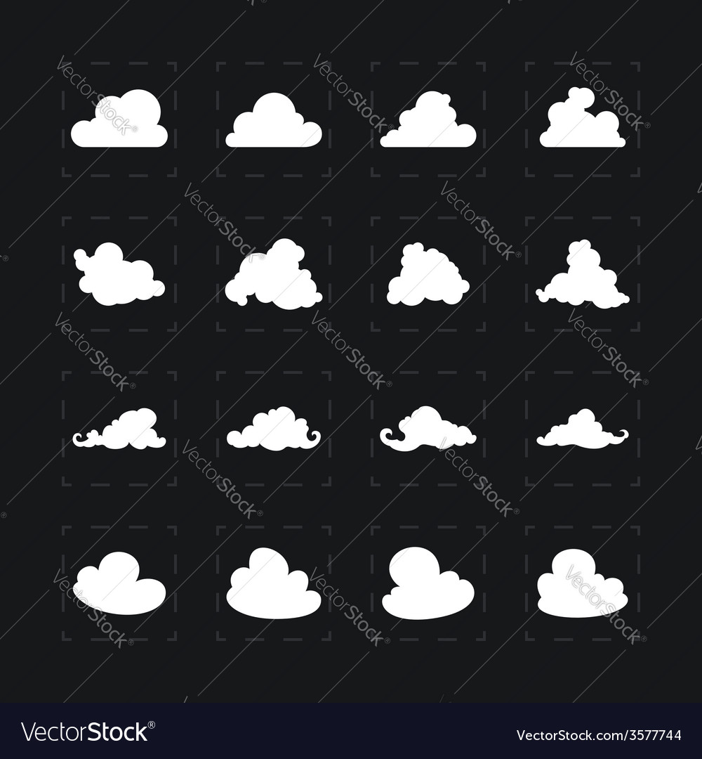 Set of different images clouds