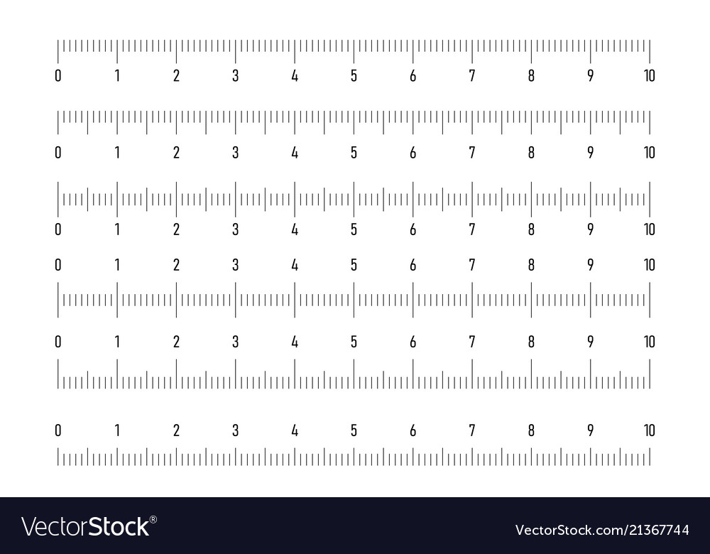 Set of Horizontal Rulers - Measurement Tools