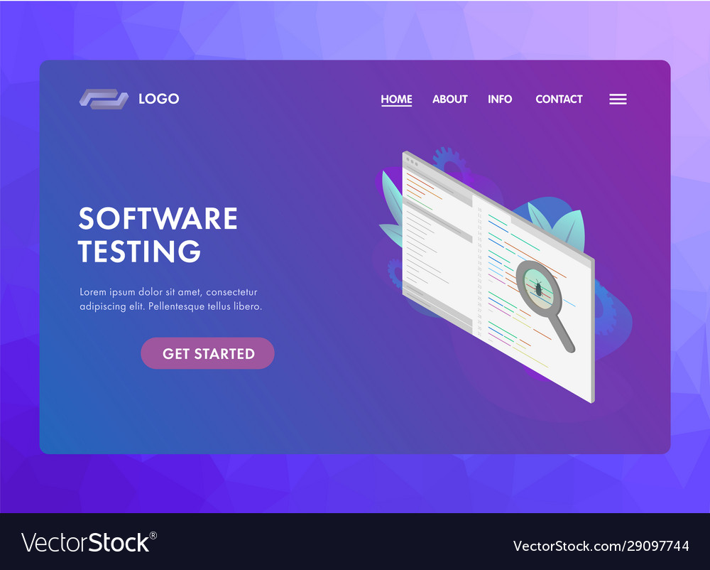 Software testing concept ui isometric web template