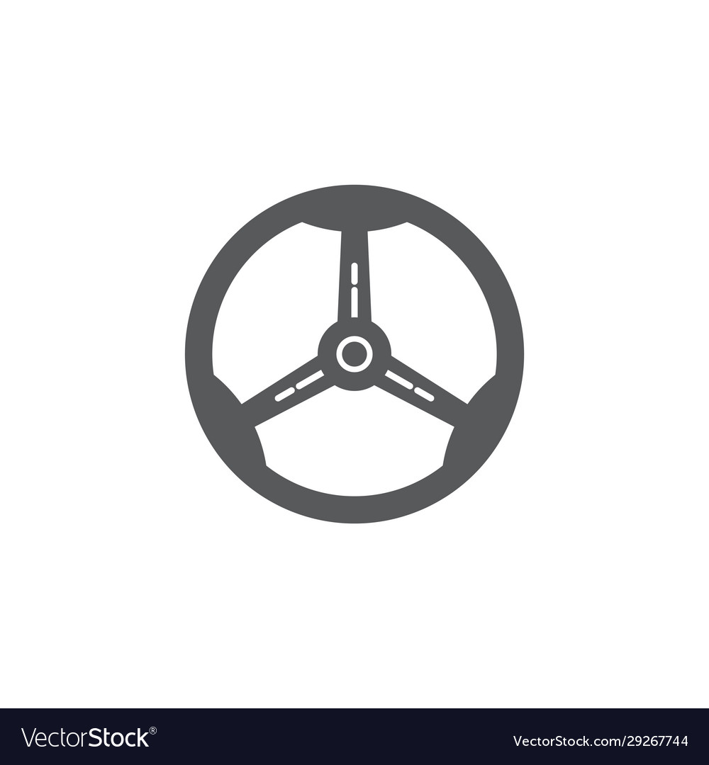 Steering wheel icon symbol isolated on white