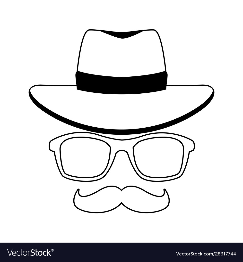 Western hat with glasses and mustache icon