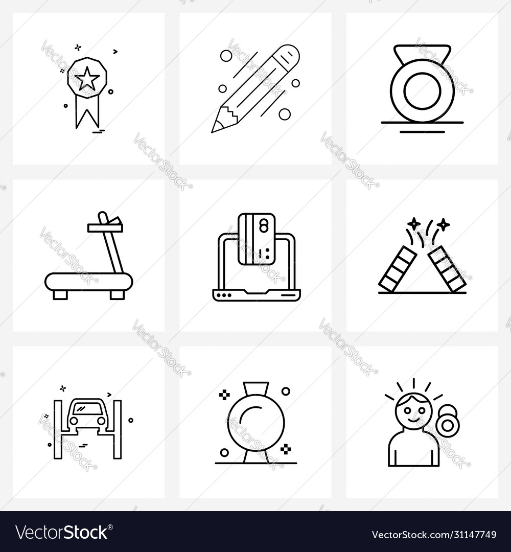 9 universal line icons for web and mobile