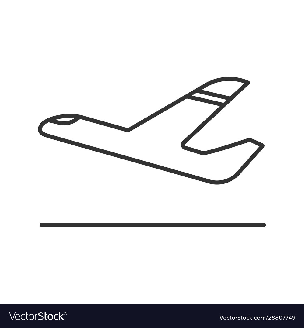 Airplane departure linear icon