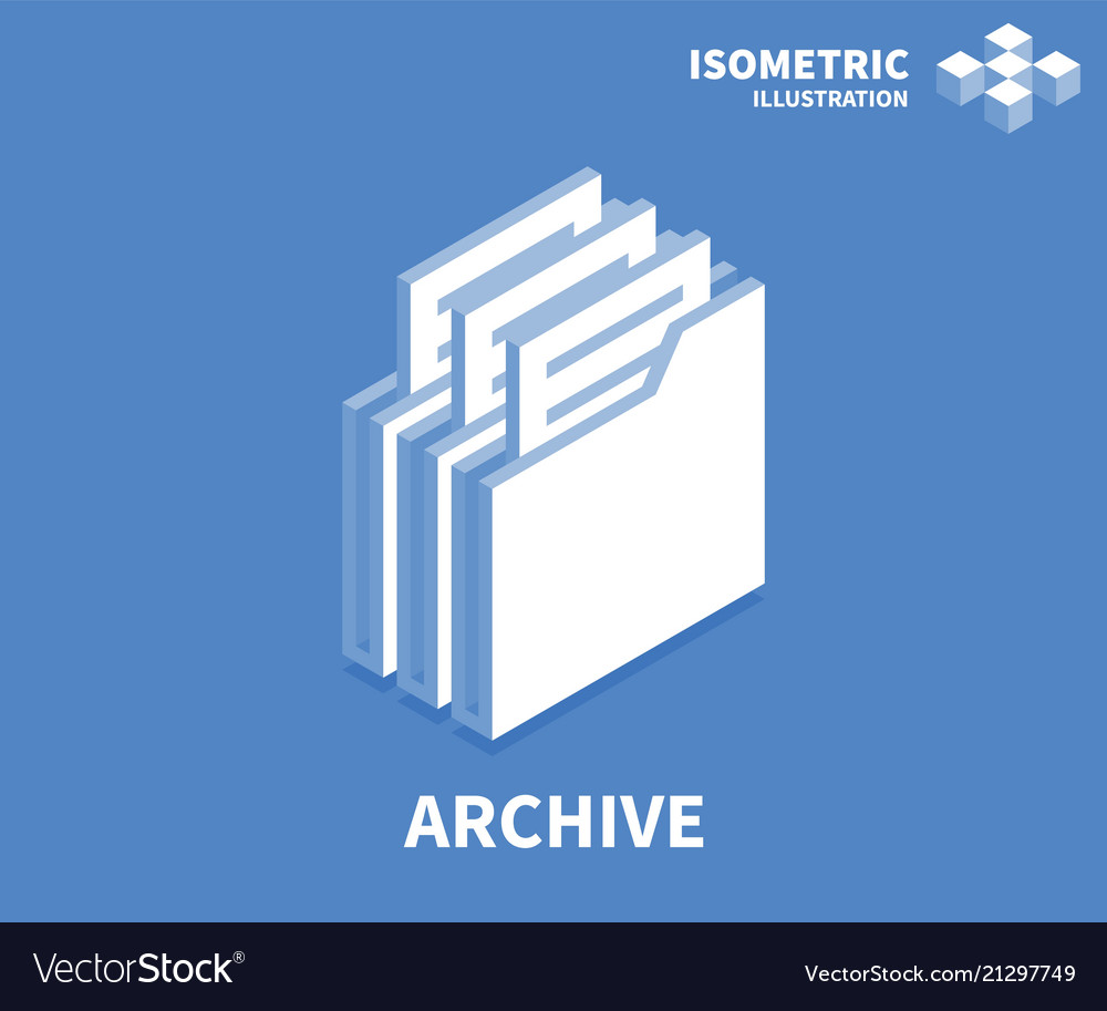 Archive icon isometric template for web design vector image Archive icon isometric template for web design